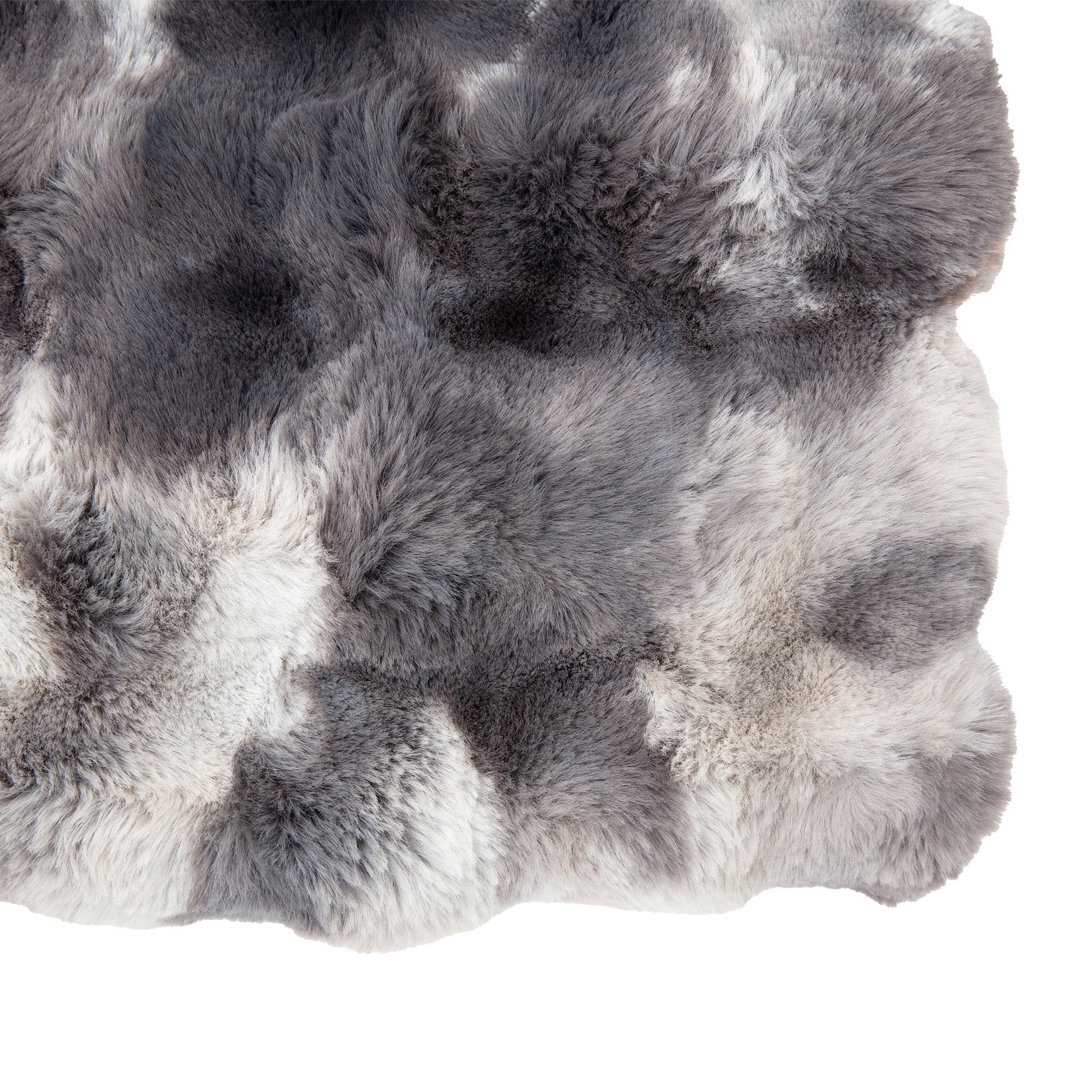 Marshmallow Rabbit Faux Fur Grey Throw